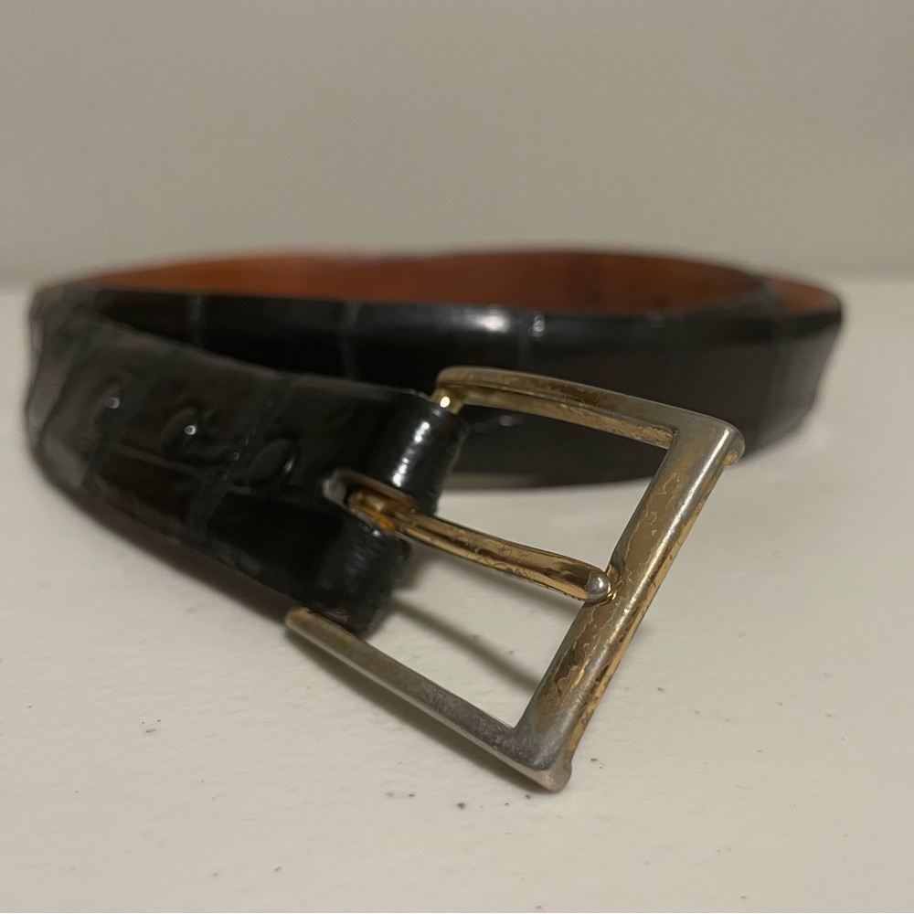 Pre-owned Mens American Made Crescent Belt Louisiana Select Wild Gator size 40